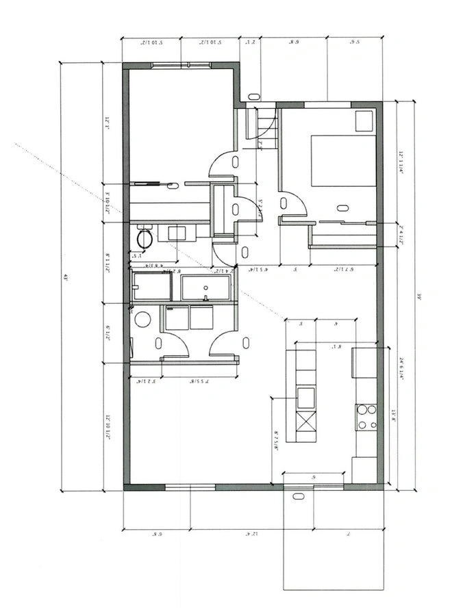 Plan d'étage officiel d'une résidence pour retraités aux Résidences Haziel avec dimensions de toutes les pièces
